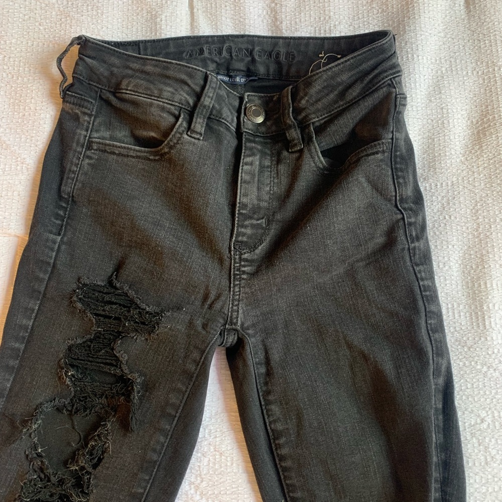 Black Ripped American Eagle Jeans